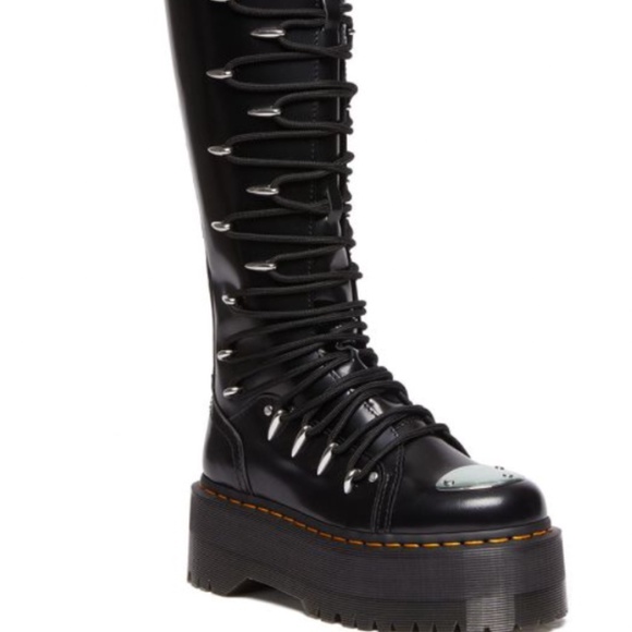 ISO LOOKING FOR Dr. Martens 1B60 Max Lace Up Knee High Platform Boots in Black 9 - Picture 2 of 2